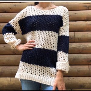 Knitted striped sweater
